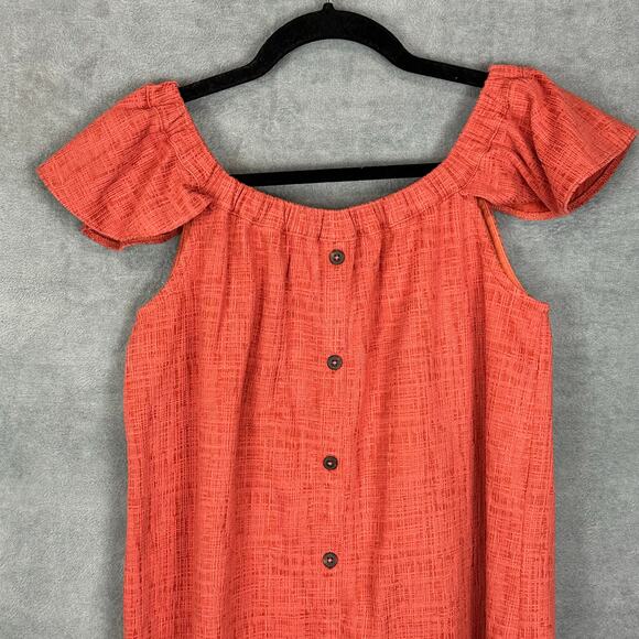 Madewell Dress Womens Small Pink Mini Off the Shoulder Boho Hippie Loose Resort - Picture 3 of 13